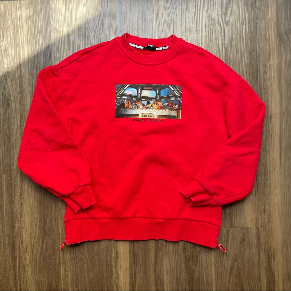 Under Garden Galatic Last Supper Sweatshirt Unisex Small Red Y2K Hong Kong